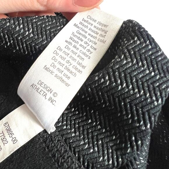 Athleta Leggings Luxe Metro Drifter Grey Herringbone Pull On Womens Small Casual - Picture 9 of 15